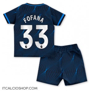 Chelsea Wesley Fofana #33 Seconda Maglia Bambino 2023-24 Manica Corta (+ Pantaloni corti)
